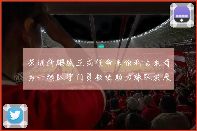 深圳新鹏城正式任命米伦科吉利奇为一线队守门员教练助力球队发展